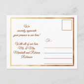 Cream & Gold Dank u bruiloft Jubileum Bedankt Briefkaart (Achterkant)