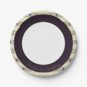 Cream Gold en Mauve Papieren Bordje (Voorkant)