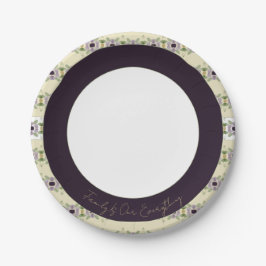 Cream Gold en Mauve Papieren Bordje