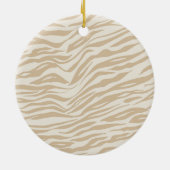 Cream Gold Faux Glitter Zebra Print Sparkle Keramisch Ornament (Achterkant)