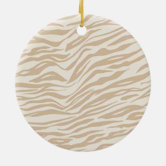 Cream Gold Faux Glitter Zebra Print Sparkle Keramisch Ornament (Achterkant)