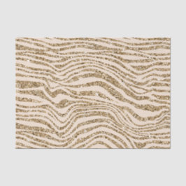 Cream Gold Faux Glitter Zebra Tissuepapier