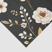 Cream Gold Floral Black Pattern Tissuepapier (Detail)