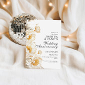 Cream Gold Floral Elegant bruiloft Jubileum Kaart