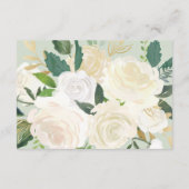 Cream Gold Floral Greenery Wedding Accommodations Informatiekaartje (Achterkant)