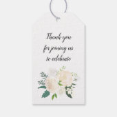 Cream Gold Floral Greenery Wedding Monogram Cadeaulabel (Achterkant)