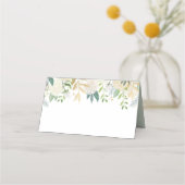 Cream Gold Floral Greenery Wedding Monogram Plaatskaartje (Voorkant)