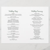 Cream Gold Floral Greenery Wedding Programs (Achterkant)