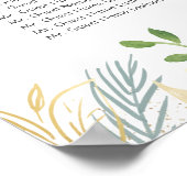 Cream Gold Floral Greenery Wedding Seating Seating Poster (Hoek)