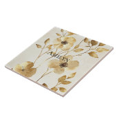 Cream Gold Floral Tegeltje (Zijkant)