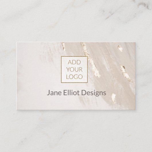 Cream Gold Foil Visitekaartje (Voorkant)