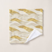 Cream & Gold Fun Geometrische Patroon Badhanddoek  Bad Handdoek (Wasdoekje)
