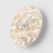 CREAM GOLD GEOMETRIC WALL CLOCK RONDE KLOK (Hoek)