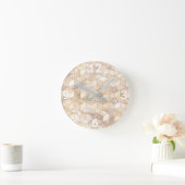 CREAM GOLD GEOMETRIC WALL CLOCK RONDE KLOK (Huis)