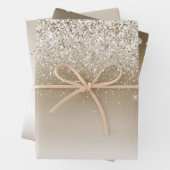 Cream Gold Glitz Glitter Vrijgezellenfeest Inpakpapier Vel (In situ)