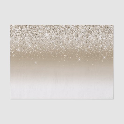 Cream Gold Glitz Glitter Vrijgezellenfeest Tissuepapier (Voorkant)