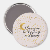 Cream Gold I love you to the moon confetti Magneet (Voorkant / Achterkant)