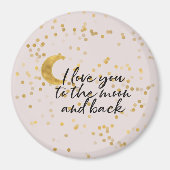 Cream Gold I love you to the moon confetti Magneet (Voorkant)