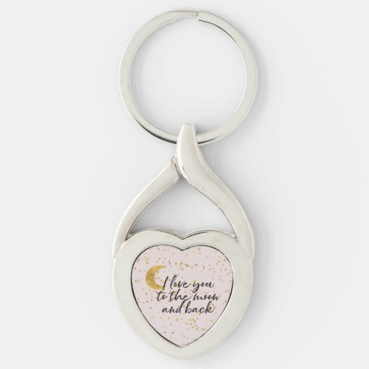 Cream Gold I love you to the moon confetti Sleutelhanger (Voorkant)