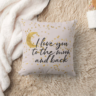 Cream Gold I love you tot de maan confetti Kussen