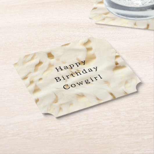 Cream Gold Koeienhuid Animal Kartonnen Onderzetters (Gekanteld)