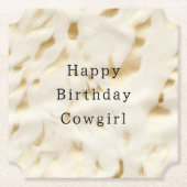 Cream Gold Koeienhuid Animal Kartonnen Onderzetters (Voorkant)