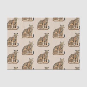 Cream Gold Leopard Animal Birthday Tissuepapier
