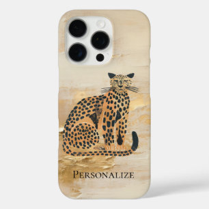 Cream Gold Leopard Animal iPhone 16 Pro Hoesje