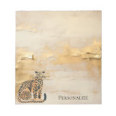Cream Gold Leopard Animal Notitieblok (Voorkant)