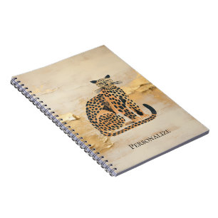 Cream Gold Leopard Animal Notitieboek