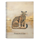 Cream Gold Leopard Animal Notitieboek (Voorkant)