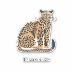 Cream Gold Leopard Animal Sticker