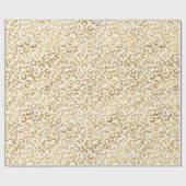 Cream Gold-leopardprinter Cadeaupapier (Vlak)