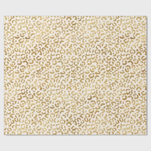 Cream Gold-leopardprinter Cadeaupapier (Vlak)