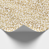 Cream Gold-leopardprinter Cadeaupapier (Hoek)