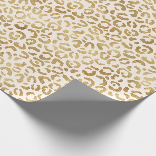  Cream Gold-leopardprinter     Cadeaupapier (Hoek)