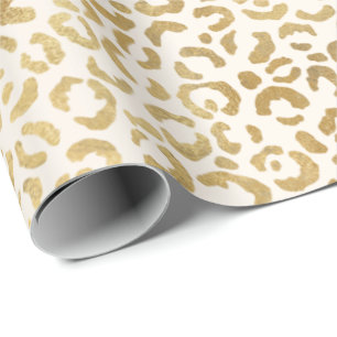 Cream Gold-leopardprinter     Cadeaupapier