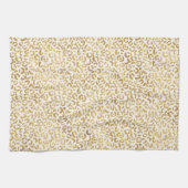 Cream Gold-leopardprinter Theedoek (Horizontaal)