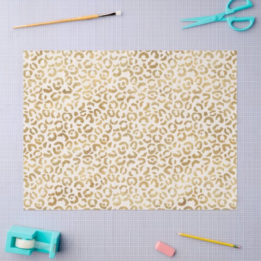 Cream Gold-leopardprinter Tissuepapier (Craft)