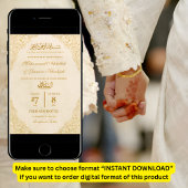 Cream Gold Lijst Nikah Moslim Bruiloft Kaart