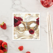 Cream Gold Masquerade Ball Birthday Party Servet (Insitu)