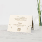 Cream Gold Minimal Boog Foto QR-code Trouwen (Achterkant)