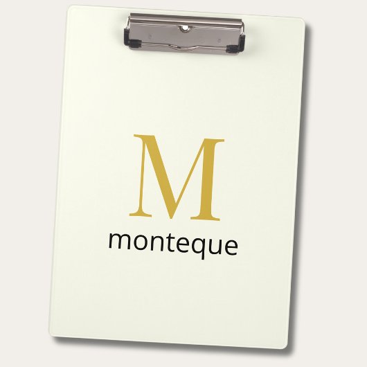 Cream Gold Monogram Gepersonaliseerde Naam Luxe Ca Klembord