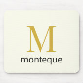 Cream Gold Monogram Gepersonaliseerde Naam Luxe Ca Muismat (Voorkant)
