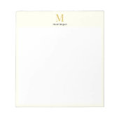 Cream Gold Monogram Gepersonaliseerde Naam Luxe Ca Notitieblok (Voorkant)