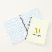 Cream Gold Monogram Gepersonaliseerde Naam Luxe Ca Notitieboek (Binnen)