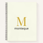 Cream Gold Monogram Gepersonaliseerde Naam Luxe Ca Notitieboek (Voorkant)