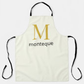 Cream Gold Monogram Gepersonaliseerde Naam Luxe Ca Schort (Voorkant)