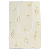 Cream Gold Music Notes Birthday Medium Cadeauzakje (Achterkant)