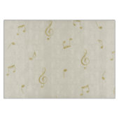 Cream Gold Music Notes Snijplank (Voorkant)